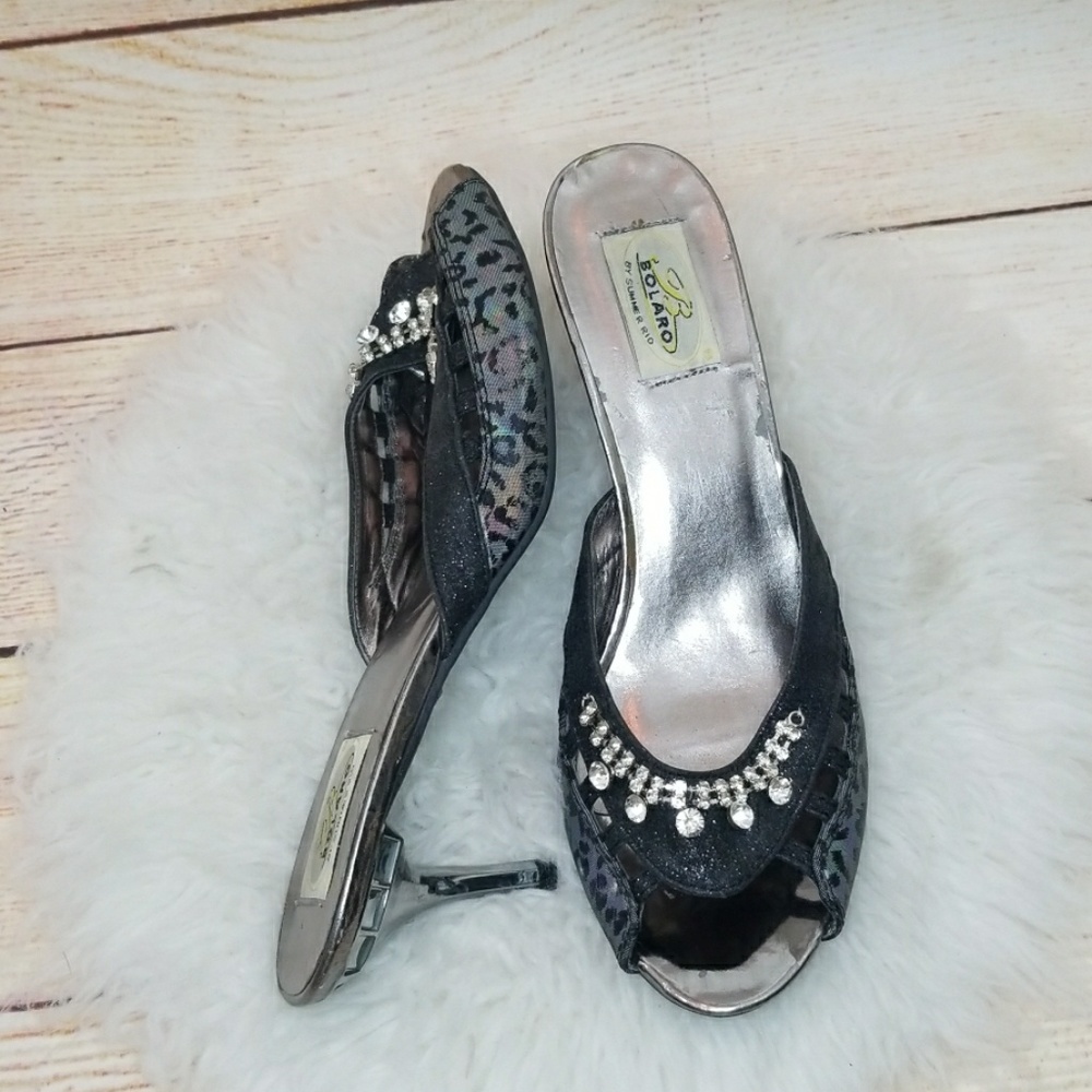 Bolaro by Summer Rio jeweled slip on heels sz 10